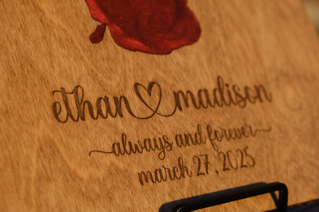 Custom Wedding & Proposal Location Wood Map