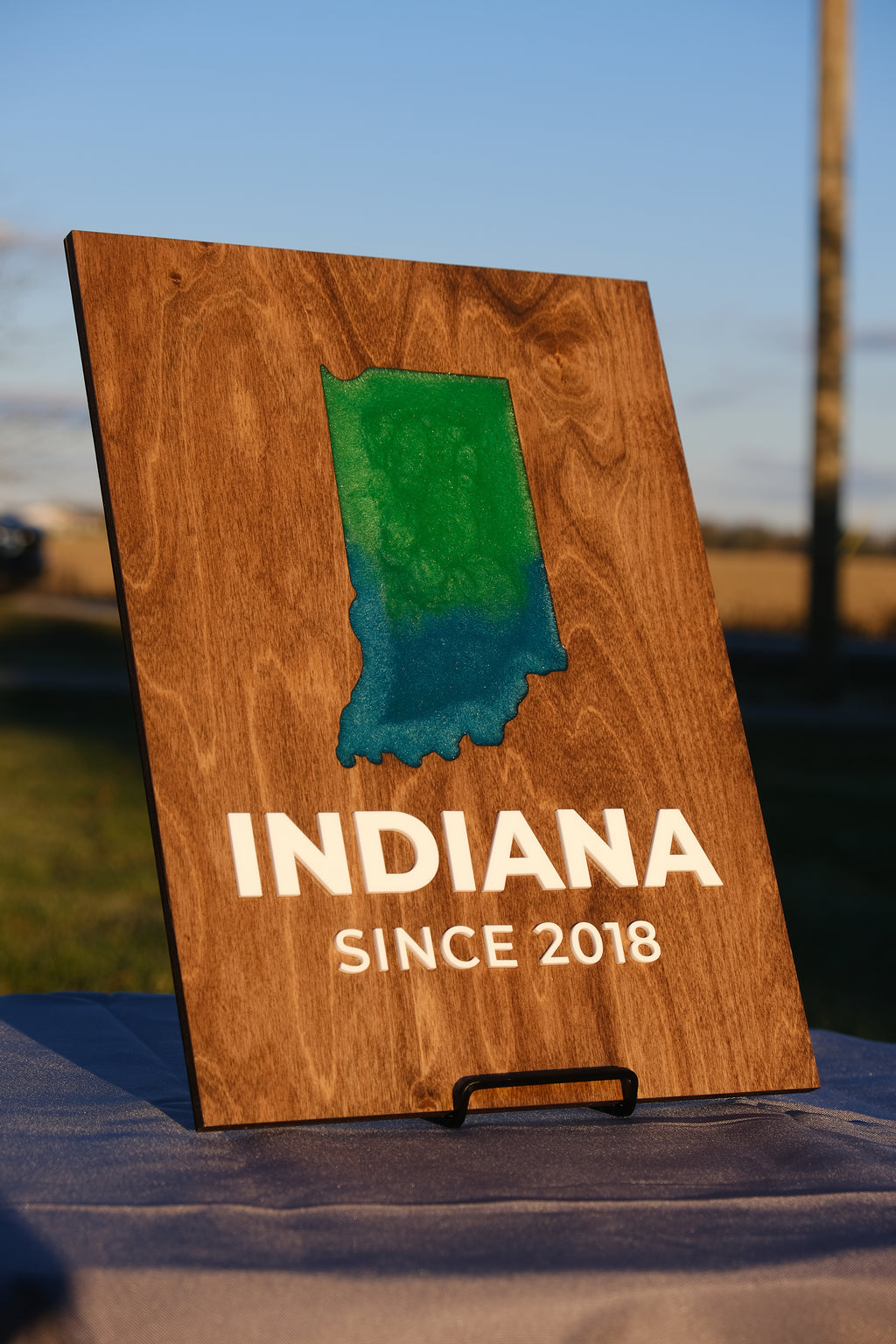 Custom State Wood Map – Epoxy Filled, Personalized Wall Art