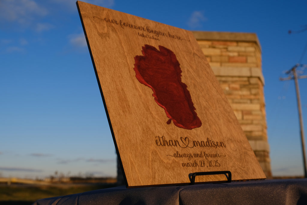 Custom Wedding & Proposal Location Wood Map