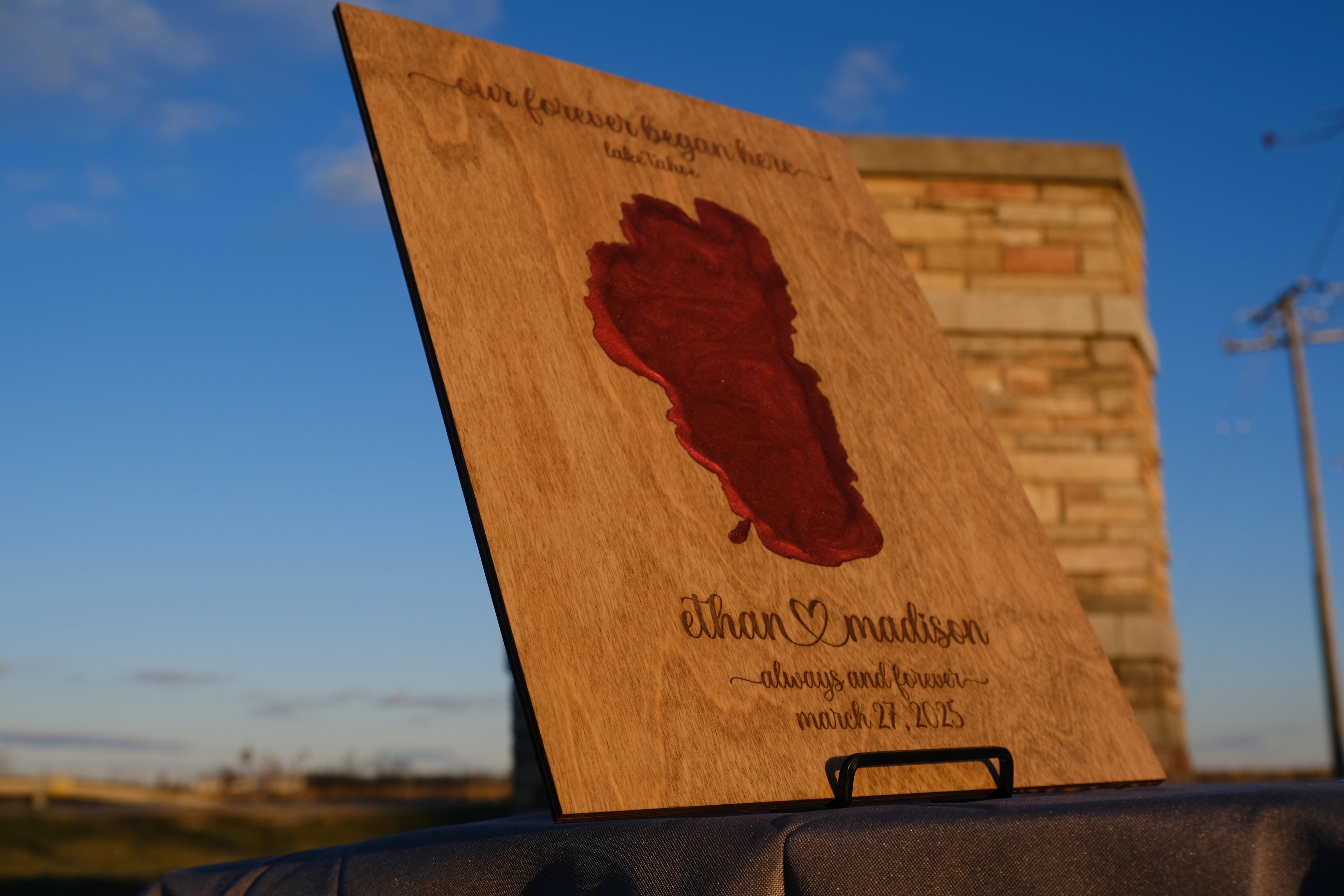 Custom Wedding & Proposal Location Wood Map