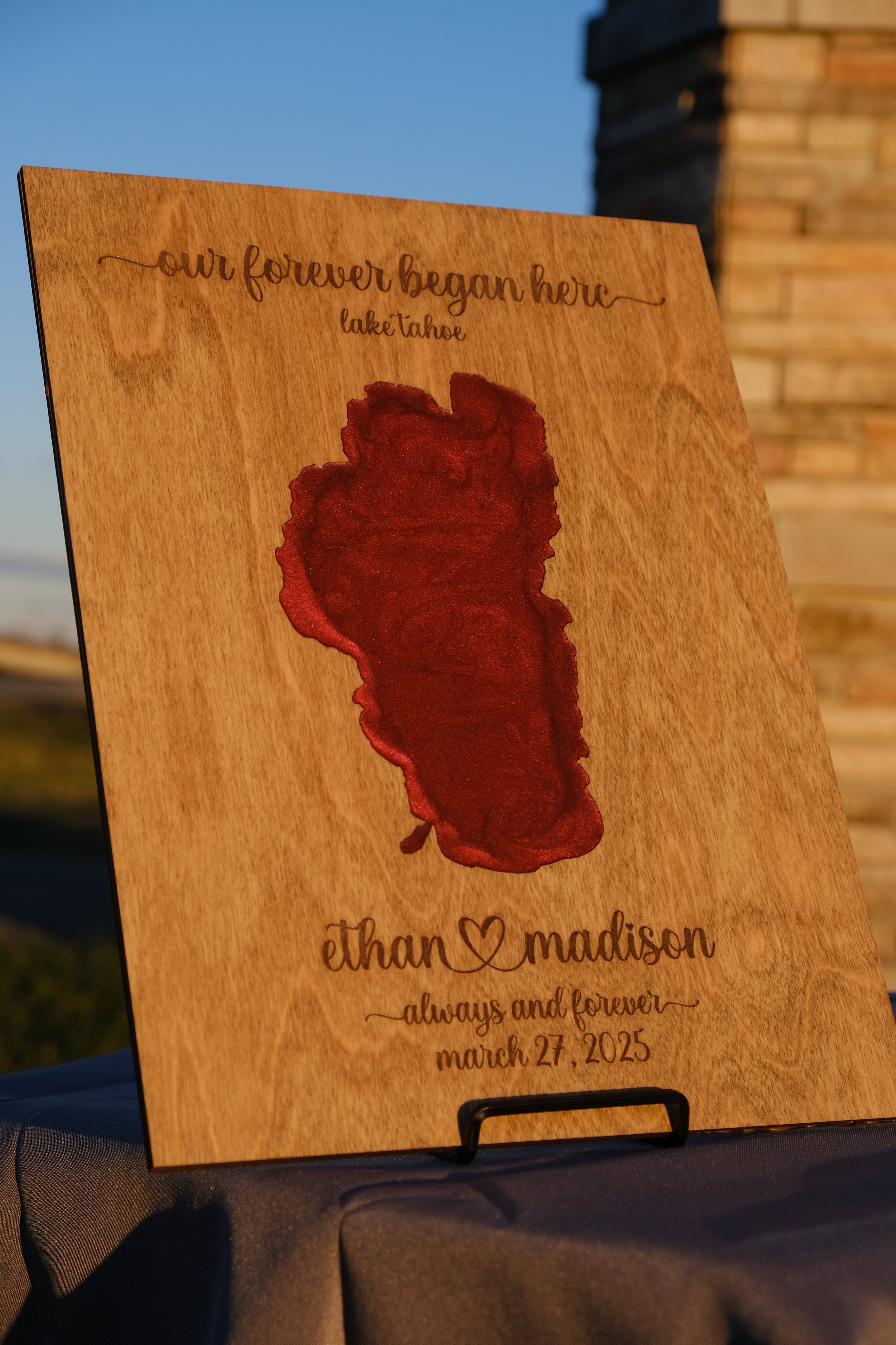 Custom Wedding & Proposal Location Wood Map