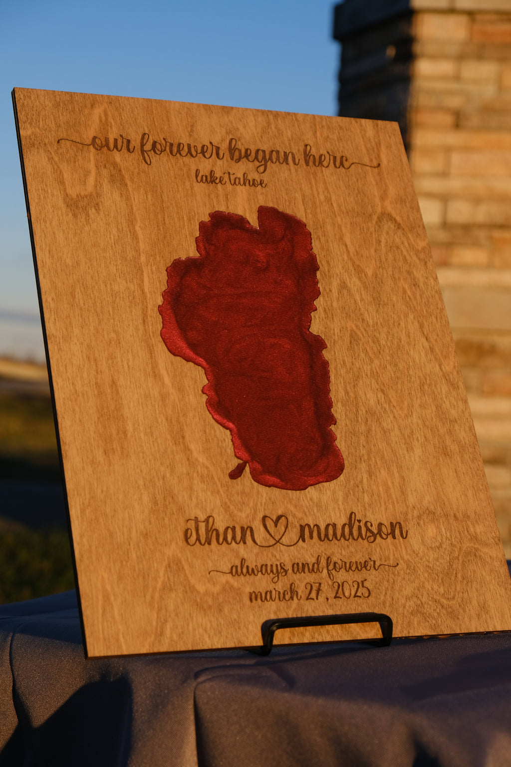 Custom Wedding & Proposal Location Wood Map