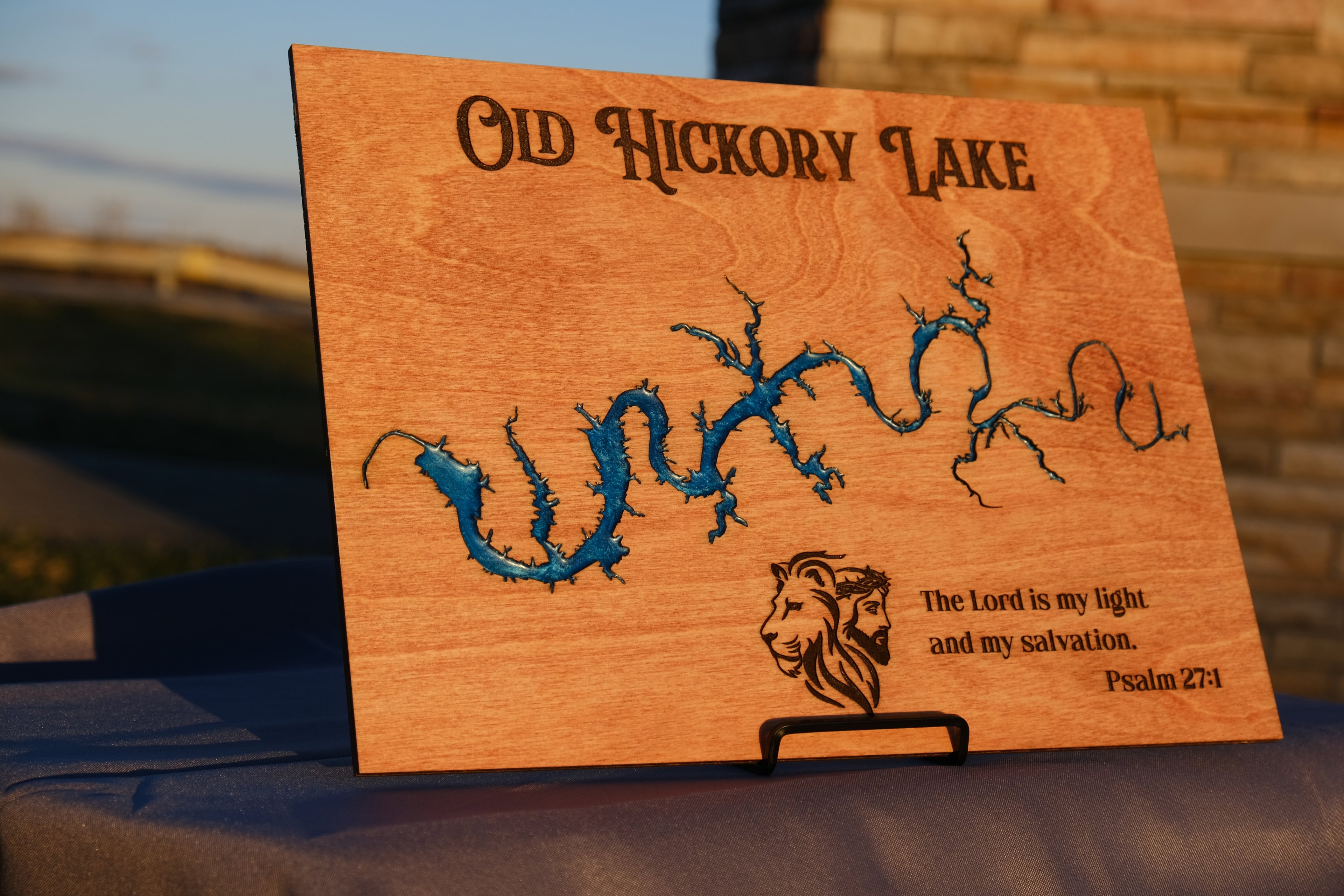 Custom Lake & Reservoir Wood Map – Epoxy Filled Wall Art