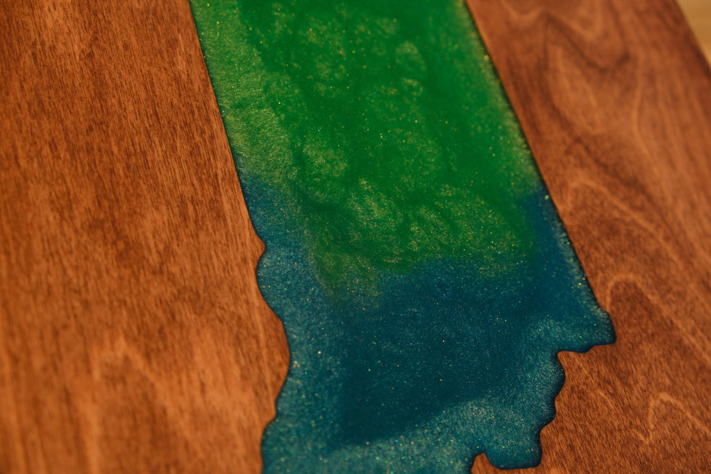 Custom State Wood Map – Epoxy Filled, Personalized Wall Art