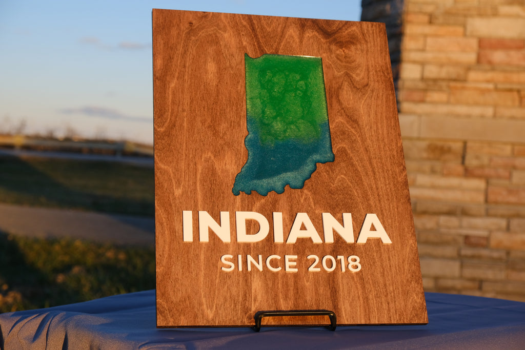 Custom State Wood Map – Epoxy Filled, Personalized Wall Art