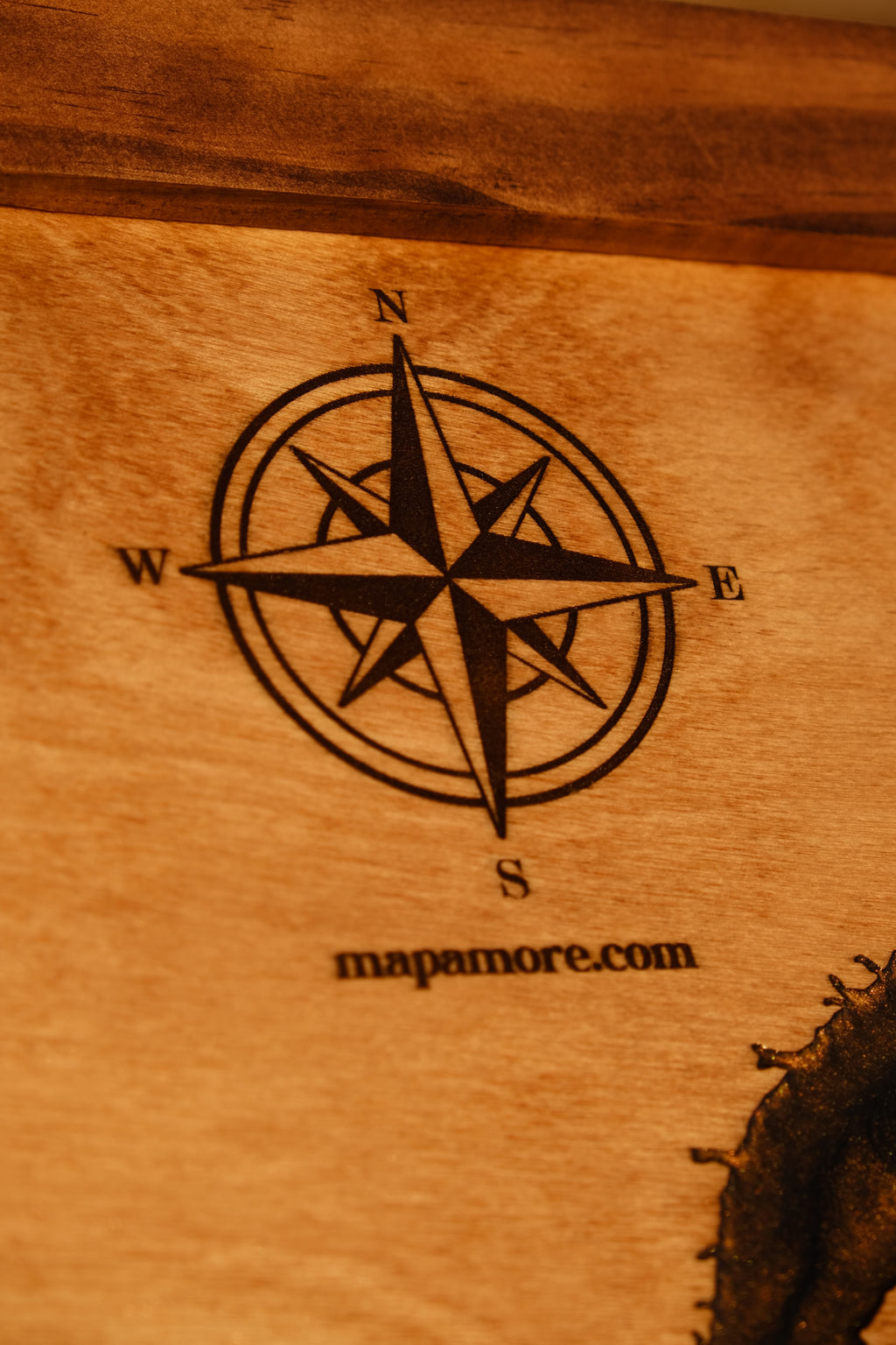 Custom Lake & Reservoir Wood Map – Epoxy Filled Wall Art