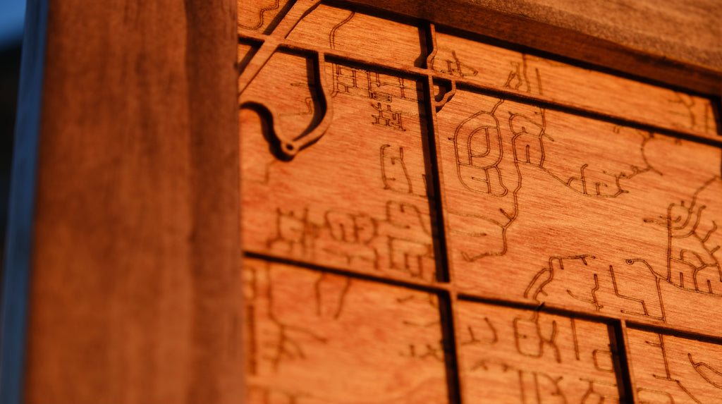 Custom Lake & Reservoir Wood Map – Epoxy Filled Wall Art